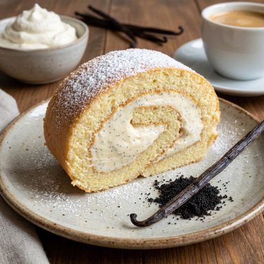 Backen mit Vanille Vanille-Biskuitrolle